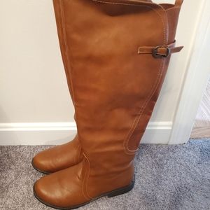 Faux Leather Tan Boots